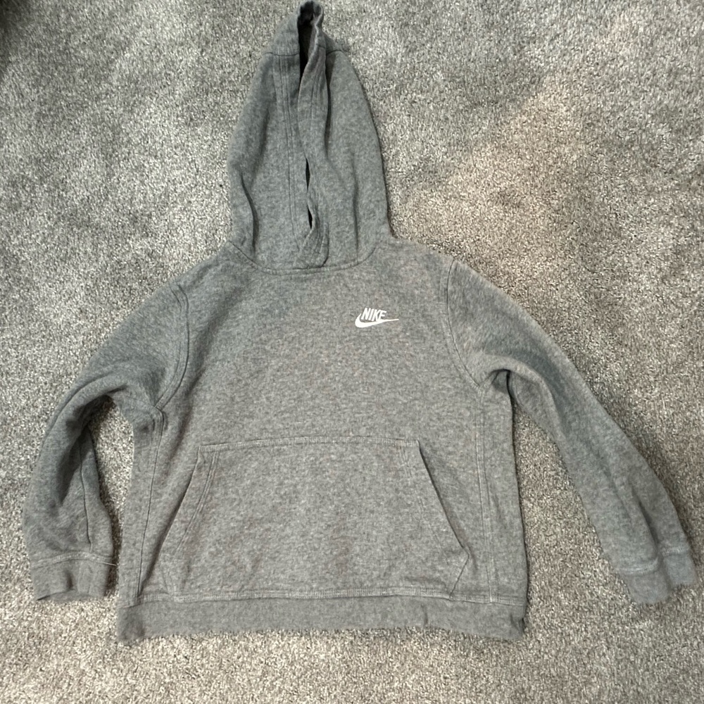 Kids Nike Heather Gray Pullover Hoodie